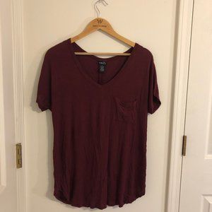 Rue21 Burgundy V Neck T Shirt
